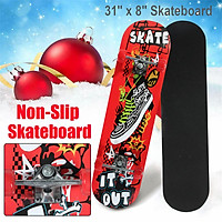 4 Wheel Skateboard Strong Impact Resistance Excellent Control Smooth Riding Speed Children's Scooter Four Wheel Skateboard Beginners Novices Double Rocker 80x20cm