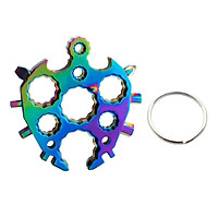 20-in-1 Snowflake Multi-Tool, Alloy Steel Easy Use Portable Phillips/Slotted Screwdriver Key Chain with Rings Bottle Opener for Outdoor Emergency