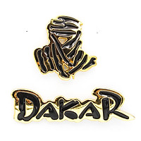 Set 2 sticker hình dán metal Dakar Vàng 3D