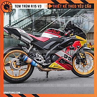 Tem trùm dành cho xe R15 V3 style Redbull đỏ vàng decal 3 lớp