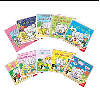 Combo Sách Ehon Nhật Bản kỹ năng sống kỹ năng vận động: Voi Pao Và Những Người Bạn - (Phần 1 Từ tập 1 đến 10) - Tặng Sách Sổ Tay Giáo Dục Gia Đình Nhật Bản