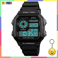 Đồng Hồ Nam Điện Tử Thể Thao Chính Hãng SKMEI 1299 Chống Nước 5ATM - Rửa Tay, Đi Mưa Bơi Lội Thoải Mái - Tặng Kèm Móc Khóa Đồng Hồ Như Hình Siêu Dễ Thương