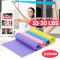 1500mm Yoga Pilates Fitness Mat Gymnastic Mat Non-slip Elastic Band Mat Fitness Bag Fitness Weight Loss Exercise for Home Gym 10/15/20/25/30 lbs【Random colors】