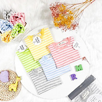 Bộ Tay Ngắn, Quần Dài Thun Lạnh MKM Sọc Kẻ Ngang dễ Thương Cho Bé (6-19kg)