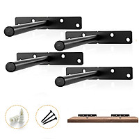 Combo 4 chốt âm chữ T, bas âm đỡ kệ treo tường bằng thép đặc 12cm kèm phụ kiện vít tắc kê – Hàng chính hãng