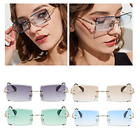 4PCS Vintage Rimless Sunglasses Retro Classic Tinted Lens Eyewear Shades