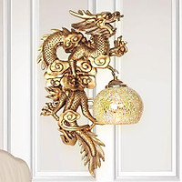 Bộ đèn vách tường gắn tường hình con rồng vàng tân cổ điển BV9032