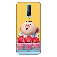 Ốp lưng nhựa cứng nhám dành cho Oppo RX17 Pro in hình Heo Con Dâu Tây