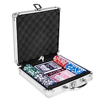 Poker Chips Set 200 Pcs Poker Kit with Aluminum Case Casino Chips 2 Decks of Playing Cards Poker Set