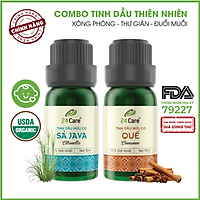 Combo 2 Tinh dầu Sả Java + Quế 24Care 10ml/Chai