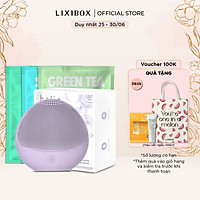 Combo máy rửa mặt da nhạy cảm Halio Sensitive Tím Purple Rain & Mặt nạ Lixibox