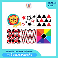 Bộ 6 thẻ dán tường KÍCH THÍCH THỊ GIÁC màu sắc, kích thươc 18x18cm, giúp bé phát triển toàn diện