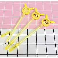 Set 2 Bút bi nước nhũ charm Pikachu Pokémon