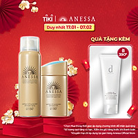 Combo Kem chống nắng dưỡng da dạng sữa Anessa Milk SPF 50+ PA++++ 60ml và Kem chống nắng dưỡng da dạng xịt Anessa Spray 60g