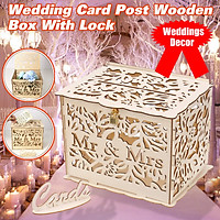 Wedding Card Post Wooden Box Collection Gift Card Boxes with Lock Weddings Decor