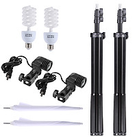 Bộ Dụng Cụ Chiếu Sáng Dành Cho Studio 2 Đèn Đứng (2m / 6.6ft) + 2 Dù Mềm (33inch) + 2 Đèn (45W)