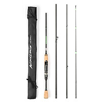 Portable Travel Spinning Fishing Rod Lightweight Carbon Fiber 4 Pieces Fishing Pole