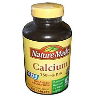 Viên Uống Nature Made Bổ Sung Canxi 750mg + D + K (300 Viên)