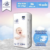 Tã Bỉm Quần Lucky Baby Không Huỳnh Quang, Siêu Thấm Hút XL36 (12-17kg)