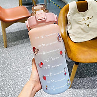 2L Lớn Bình Nước Dễ Thương Có Ống Hút Cho Bé Gái Thể Thao Nhiệt Drinkware Du Lịch Lsotherm Bình Kid Nước Uống Bầu Tập Gym cốc Nhựa