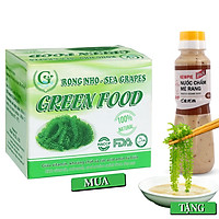 Rong nho biển GREEN FOOD - Sea grapes - Giàu vitamin, khoáng chất và các axit amin (Hộp 200g gồm 10 gói 20G)