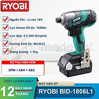 Máy vặn vít dùng pin 18V Ryobi BID-1806L1