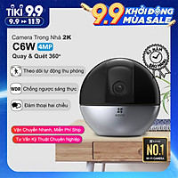 Camera WI-FI EZVIZ C6W, Trong Nhà , 4MP, Độ Phân Giải 2K, Chống Ngược Sáng True WDR, Đàm Thoại 2 Chiều, Tự Động Thu Phóng Chuyển Động, Tầm nhìn Hồng Ngoại Ban Đêm 10m, Chuẩn Nén Video H.265--Hàng Chính Hãng