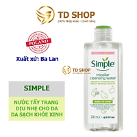 Nước Tẩy Trang Simple Kind To Skin Micellar Water Dịu Nhẹ 200ml