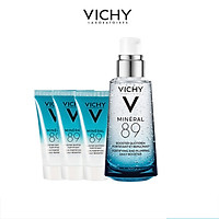 Bộ sản phẩm Serum khoáng phục hồi chuyên sâu Vichy Mineral 89 50ml và 3 serum khoáng phục hồi chuyên sâu Mineral 89 15ml