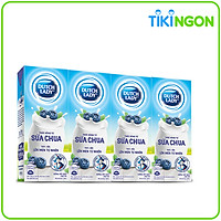 Lốc 4 sữa chua Uống Lên Men Tự Nhiên Dutch Lady Hương Việt Quất Và Bạc Hà 180ml