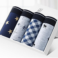 Hộp 4 quần lót nam boxer nhiều họa tiết nam tính