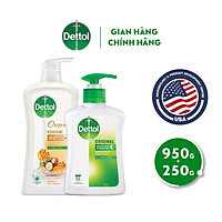 Bộ 1 chai sữa tắm Onzen mật ong kháng khuẩn dưỡng thể Dettol 950g/Chai và 1 nước rửa tay diệt khuẩn Dettol 250g/Chai