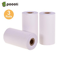 Poooli White Blank Thermal Paper Long-Lasting 10/22 Years Paper Roll BPA-Free 57x30mm/2.17x1.18in 3 Rolls
