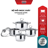Bộ 4 Nồi Inox 3 Đáy Sunhouse SHG686