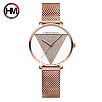 Đồng hồ nữ siêu mỏng chính hãng Hannah Martin HM-1332 dây thép mặt nhỏ MÃ HM-1332