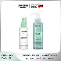 Bộ đôi làm sạch Eucerin (Gel Rửa Mặt Eucerin Pro Acne Cleansing Gel 200ml + Tinh Chất Dưỡng Giảm Mụn, Mờ Sẹo Eucerin Pro Acne Super Serum 30ml)