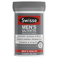 Viên uống bổ sung vitamin cho nam Swisse Men Ultivite Multiv Vitamin giảm căng thẳng 60 viên Nhập Khẩu Úc