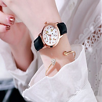Đồng hồ đeo tay  thời trang nữ màu đen hình ngôi sao