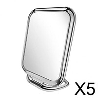 5xPortable Travel Fold Tabletop Mirror Makeup Stand Mirror Sliver Square