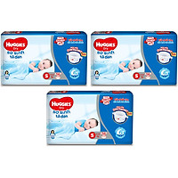 Combo 3 Gói Tã Dán Sơ Sinh Huggies S56 (4kg-8kg) - Gói 56 Miếng - Bao Bì Mới