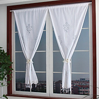 Bedroom Home Cotton Tape Top Curtains Window Drape Hand Crochet Panel Decor D3