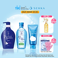 Bộ sản phẩm Senka làm sạch toàn diện (Sữa Tắm Senka Hương Linh Lan & Hoa Nhài 500ml + SRM Senka Perfect Whip 120g + Nước Tẩy Trang Senka Water Fresh 230 ml)