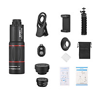 Bộ Ống Kính Chụp Ảnh 4 Trong 1 APEXEL APL-T18XBZJ5 Kèm Nút Bấm Từ Xa Cho Điện Thoại (Telephoto 18X) (Fisheye 198°) (Góc Rộng 0.63X) (Macro 15X)