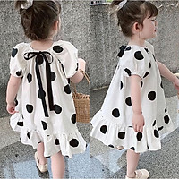 Váy cho bé gái chấm bi nơ lưng QATE676