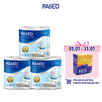 Combo 3 lốc Paseo giấy vệ sinh 4 cuộn 3 lớp in hoa