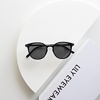 Kính mát nam nữ Lilyeyewear mắt tròn càng kim loại chắc chắn thiết kế thời trang R0006