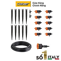 Bộ Tưới Cây Nhỏ Giọt Drip Kit 10 Claber Sản Xuất tại Ý,10 đầu tưới nhỏ giọt điều chỉnh được lưu lượng 0-6l/giờ