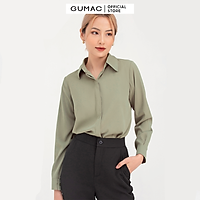 Áo sơ mi nữ GUMAC AB709 mango giấu nút