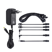 Power Supply Adapter 9V DC 2000mA for Guitar Bass Effect with 8 Way Daisy Chain Splitter Lead Chord Cable / 2pcs Battery