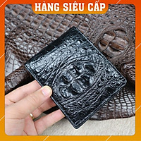 {DA CÁ SẤU THẬT} Bóp Da Cá Sấu Nam CW03-01G Màu Đen Da Gù